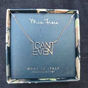 Italian Mia Fiore Silver 925 'I Can't Even' Necklace